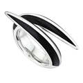 Click to view product details and reviews for Shaun Leane Sabre Deco Silver Ceramic Crossover Ring Code Sa071ssbkrzp.
