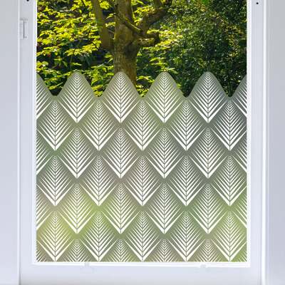 Shelby Frosted Window Privacy Border - 1200(w) x 560(h) mm / White
