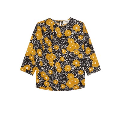 Bali Printed Blouse - Curry