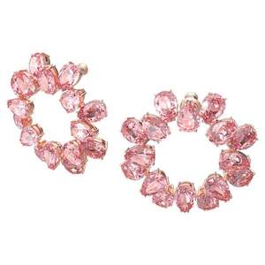 Swarovski Millenia Hoop Earrings Pear Cut Crystals Pink Rose Gold Tone 5614932