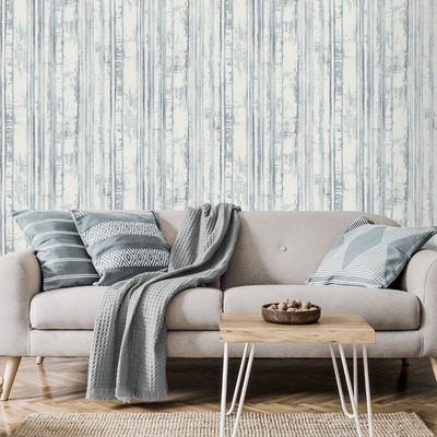 Eden Wallpaper Collection Distressed Stripe Blue Muriva M29601