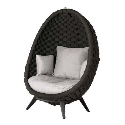 Alexander Rose Cordial Luxe Dark Grey Lucy Chair with Base, Grafito