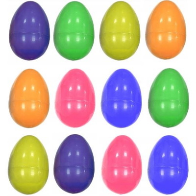 Pack of 12 Plastic Fillable Empty Easter Eggs For Egg Hunt Game