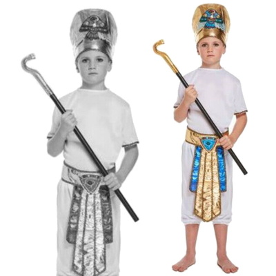 Egyptian Pharaoh Boy Fancy Dress Costume Age 4-12 Years