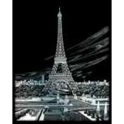 A4 Landmarks Silver Engraving Art Kit Eiffel Tower