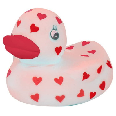 Red & White Rubber Love Duck Bath Valentines Toy - WHITE