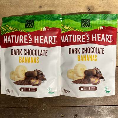 3x Nature’s Heart Dark Chocolate Bananas Bags (3x75g)