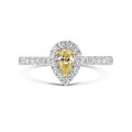 Click to view product details and reviews for Yellow Pear Cut Diamond Halo Ring 072cts.
