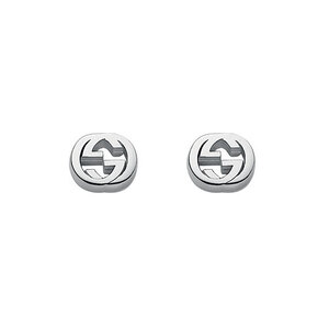 Gucci Interlocking Sterling Silver Stud Earrings