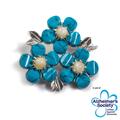 Click to view product details and reviews for Forget Me Not Forgetmenot Flower Brooch In Silver Turquoise And Amber Default Title.