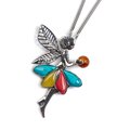 Click to view product details and reviews for Fairy Necklace In Silver Amber Turquoise And Coral 22 56cm.