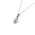 Click to view product details and reviews for Elegant Necklace In Silver And Pearl 16 42cm.