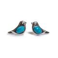 Click to view product details and reviews for Bird Stud Earrings In Silver And Turquoise Default Title.