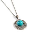 Click to view product details and reviews for Celtic Circle Friendship Necklace In Silver And Turquoise 16 40cm.