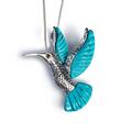 Click to view product details and reviews for Hummingbird Necklace In Silver And Turquoise Turquoise 16 42cm.
