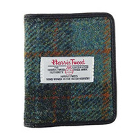 Glen Appin Lewis Harris Tweed Card Holder - Green Tartan