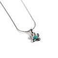 Click to view product details and reviews for Paw Print Necklace In Silver And Turquoise 22 56cm.
