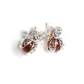 Click to view product details and reviews for Little Ladybird Stud Earrings In Silver And Amber Default Title.