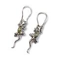 Click to view product details and reviews for Lizard Drop Earrings In Silver And Green Amber Green.