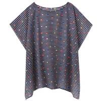 Joules Rosanna Summer Poncho Navy Stripe Fun Spot, One Size