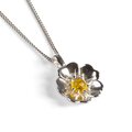 Click to view product details and reviews for Beautiful Buttercup Necklace In Silver And Yellow Amber Yellow 16 42cm.