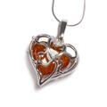 Click to view product details and reviews for Caged Heart Necklace In Silver And Amber Cognac 16 42cm.