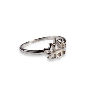 Lotus Flower Ring In Silver N