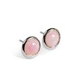 Click to view product details and reviews for Pastel Pink Round Stud Earrings Set In Silver Default Title.