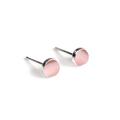 Click to view product details and reviews for Small Round Stud Earrings In Silver And Pastel Pink Default Title.