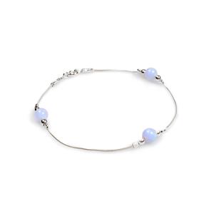Bead Bracelet In Silver And Blue Lace Agate Default Title