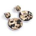 Click to view product details and reviews for Statement Double Circle Earrings In Silver And Dalmatian Jasper Default Title.
