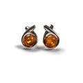 Click to view product details and reviews for Sealed With A Kiss Stud Earrings In Silver And Cognac Amber Default Title.