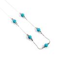 Click to view product details and reviews for Delicate 5 Stone Necklace In Silver And Turquoise Default Title.