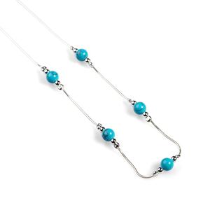 Delicate 5 Stone Necklace In Silver And Turquoise Default Title