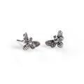 Click to view product details and reviews for Miniature Bee Stud Earrings In Silver Default Title.