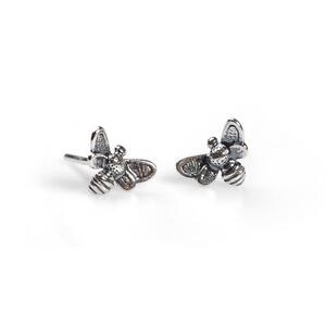 Miniature Bee Stud Earrings In Silver Default Title