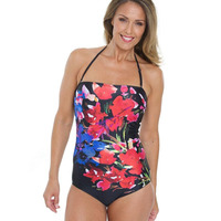 Seaspray 16-2340 SeaSpray Rio Bandeau Swimsuit 16-2340 Black/Multi 16-2340 Black/Multi