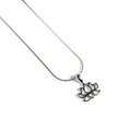 Click to view product details and reviews for Miniature Lotus Flower Necklace In Silver 16 42cm.