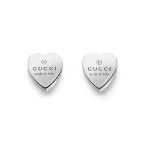 Gucci Trademark Sterling Silver Heart Earrings