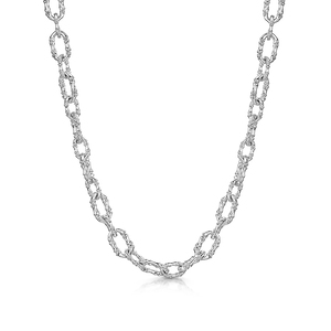 Rox Cane Silver Oval Link Necklace