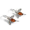 Click to view product details and reviews for Honey Bee Hook Earrings In Silver And Amber Default Title.