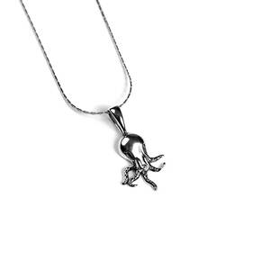 Miniature Silver Octopus Necklace 16 42cm