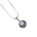 Click to view product details and reviews for Celtic Circle Necklace In Silver And Blue Lace Agate 16 42cm.