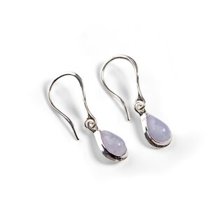 Teardrop Hook Earrings In Silver And Blue Lace Agate Default Title