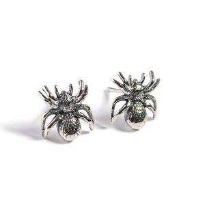 Tarantula Spider Stud Earrings In Silver Default Title