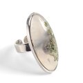 Click to view product details and reviews for Indonesian Oval Moss Agate Ring Natural Designer Gemstone Default Title.