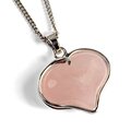 Click to view product details and reviews for Romantic Love Heart Necklace In Silver Rose Quartz 16 42cm.