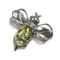 Click to view product details and reviews for Bumble Bee Bumblebee Brooch In Silver And Green Amber Default Title.
