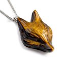Click to view product details and reviews for Golden Tigers Eye Hand Carved Fox Necklace Natural Designer Gemstone 16 42cm.