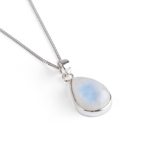 Teardrop Rainbow Flash Moonstone Necklace Natural Designer Gemstone 16 42cm